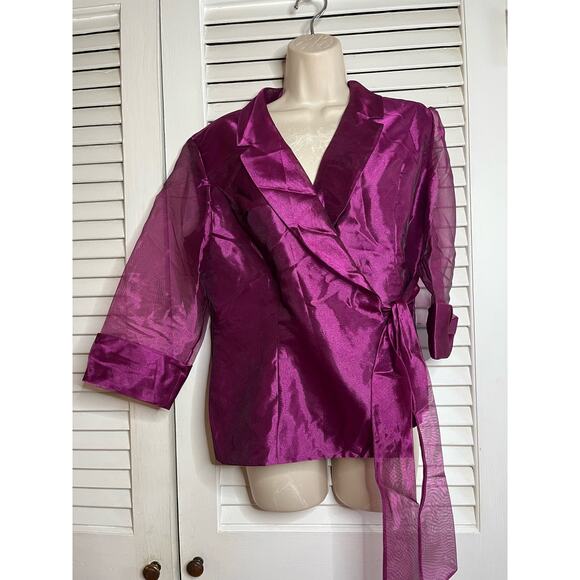 Vtg Alex Evenings taffeta and‎ tule formal jacket M Retro Avant Garde Lusury - Picture 1 of 5